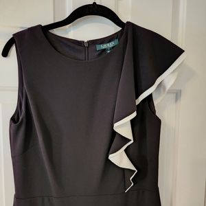 NWT Ralph Lauren Floor Length Gown | Black with White Ruffle | size: 6